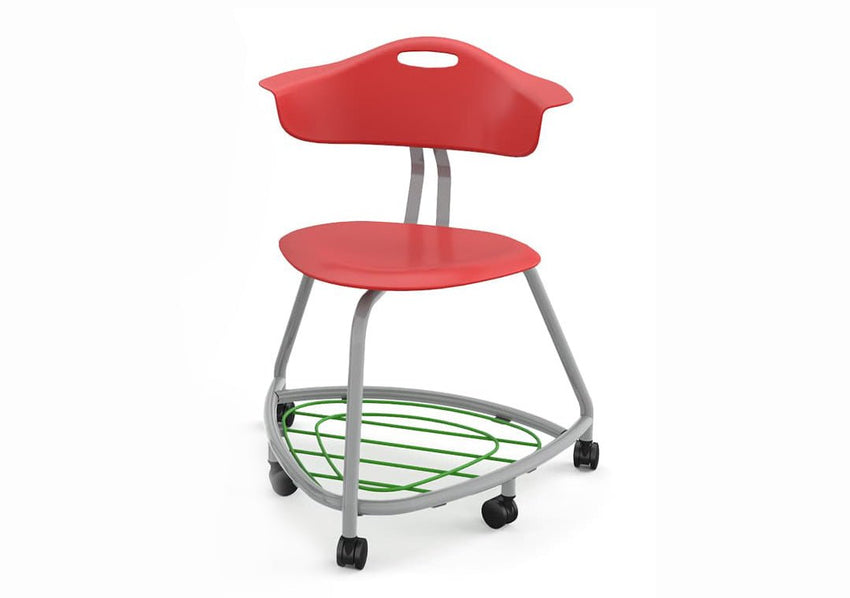 Haskell Education 360 Chair Platinum frame with Back & Bookbag Rack 18"H (TS1X1.18PL) - SchoolOutlet