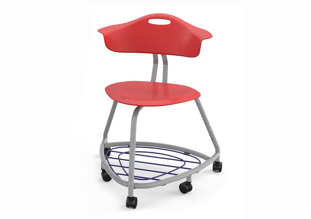 Haskell Education 360 Chair Platinum frame with Back & Bookbag Rack 18"H (TS1X1.18PL) - SchoolOutlet