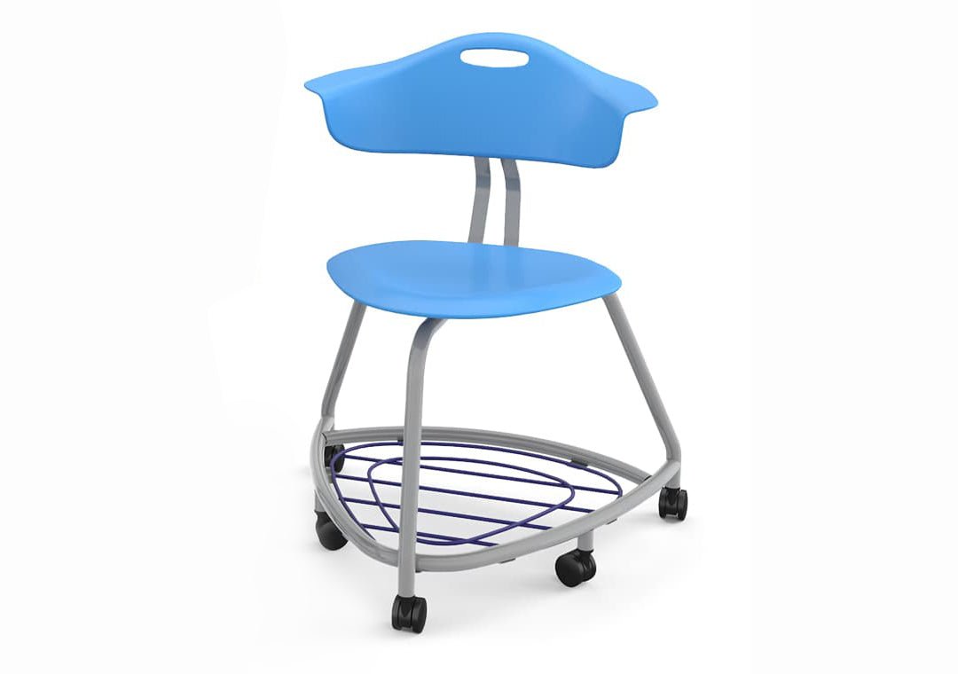 Haskell Education 360 Chair Platinum frame with Back & Bookbag Rack 18"H (TS1X1.18PL) - SchoolOutlet