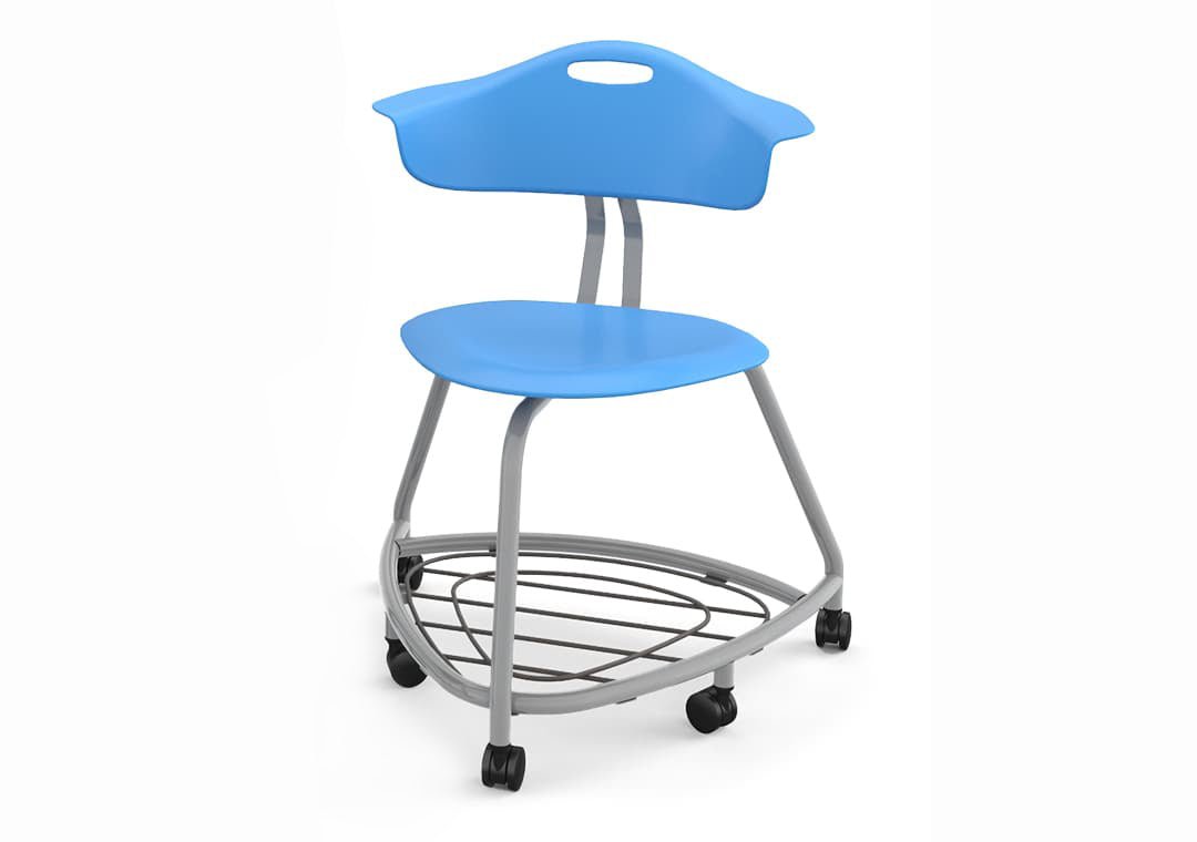 Haskell Education 360 Chair Platinum frame with Back & Bookbag Rack 18"H (TS1X1.18PL) - SchoolOutlet