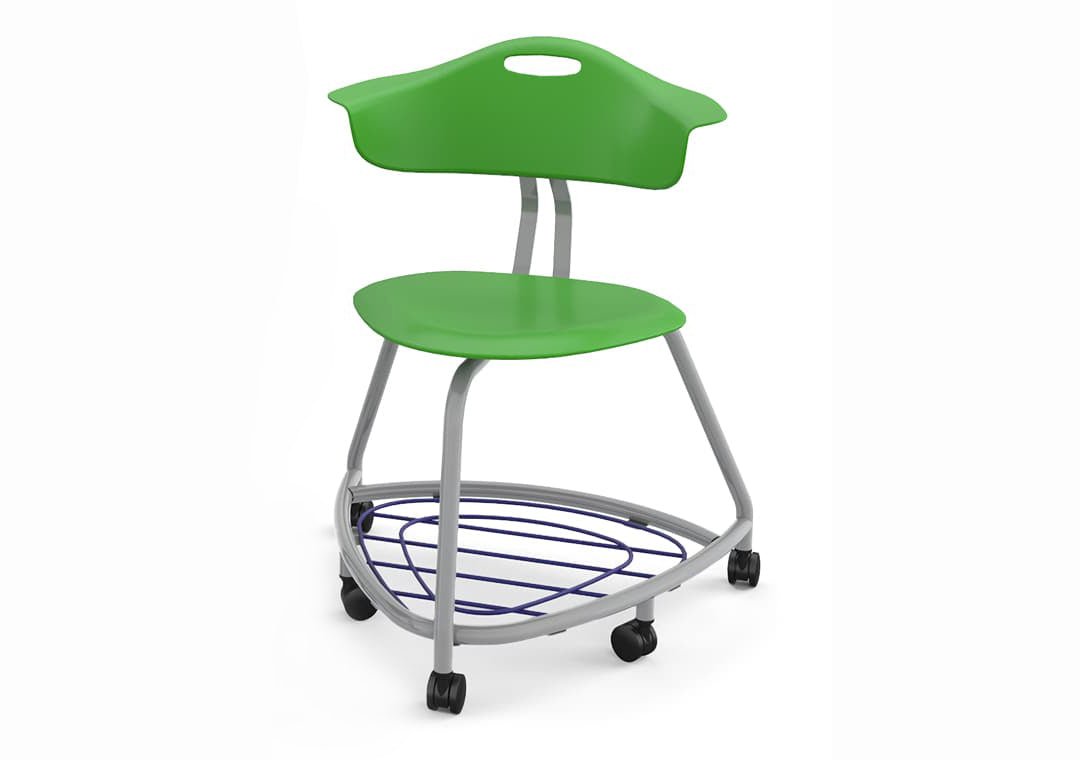 Haskell Education 360 Chair Platinum frame with Back & Bookbag Rack 18"H (TS1X1.18PL) - SchoolOutlet