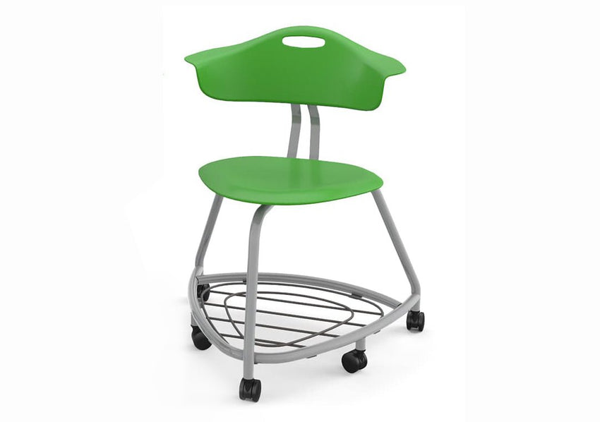 Haskell Education 360 Chair Platinum frame with Back & Bookbag Rack 18"H (TS1X1.18PL) - SchoolOutlet