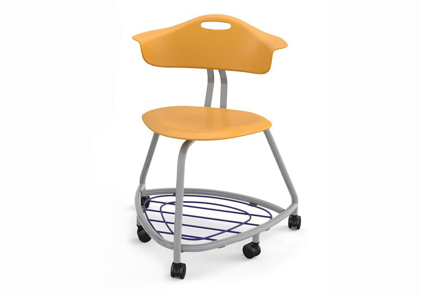 Haskell Education 360 Chair Platinum frame with Back & Bookbag Rack 18"H (TS1X1.18PL) - SchoolOutlet