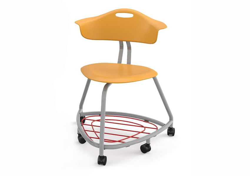 Haskell Education 360 Chair Platinum frame with Back & Bookbag Rack 18"H (TS1X1.18PL) - SchoolOutlet