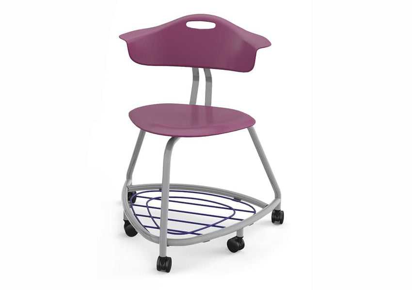 Haskell Education 360 Chair Platinum frame with Back & Bookbag Rack 18"H (TS1X1.18PL) - SchoolOutlet