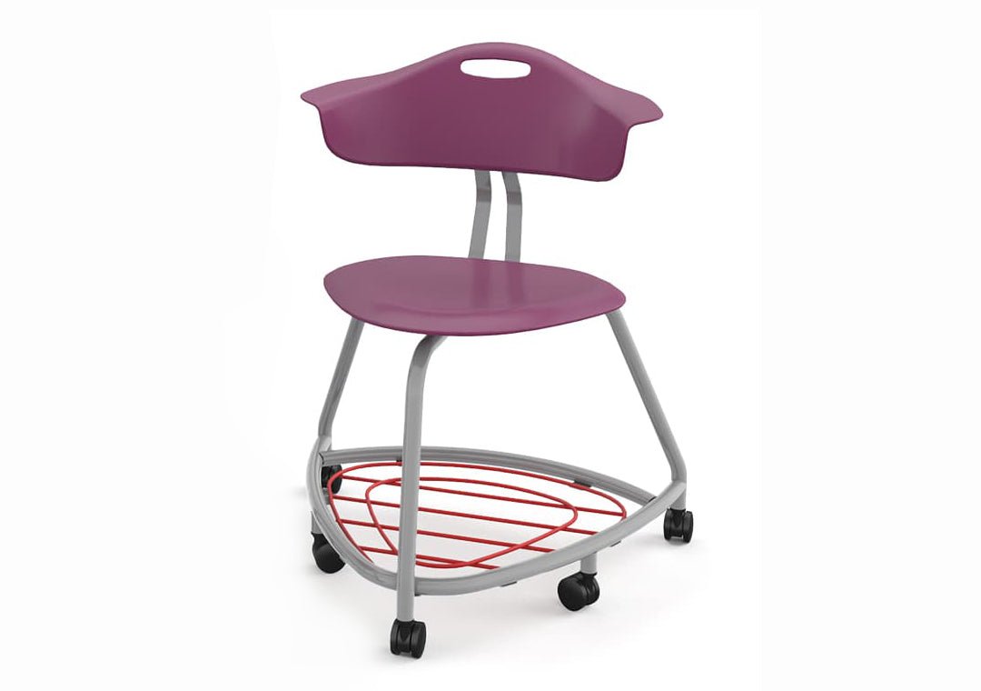 Haskell Education 360 Chair Platinum frame with Back & Bookbag Rack 18"H (TS1X1.18PL) - SchoolOutlet