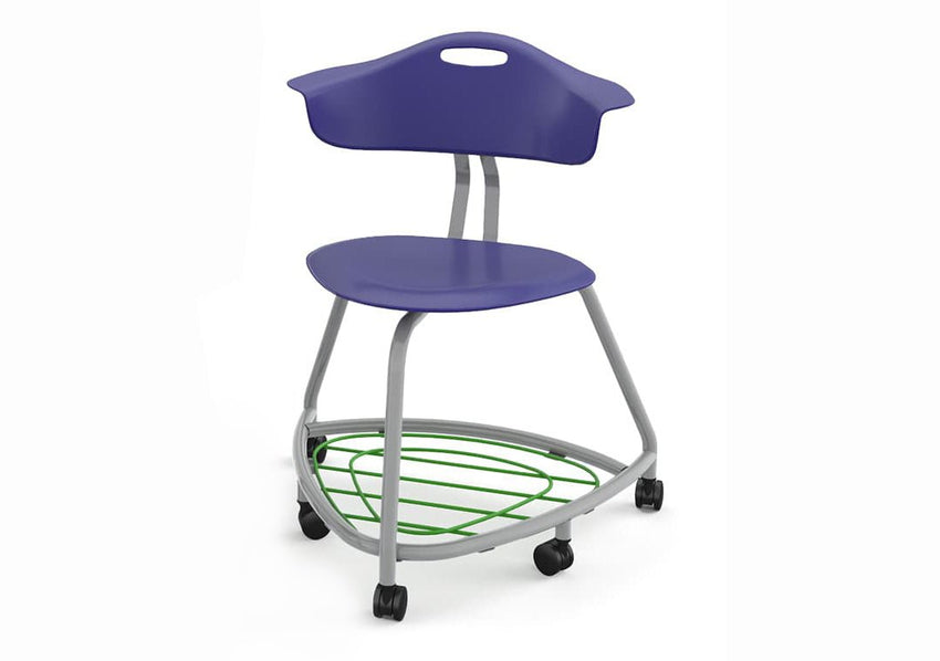 Haskell Education 360 Chair Platinum frame with Back & Bookbag Rack 18"H (TS1X1.18PL) - SchoolOutlet