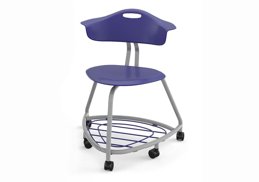 Haskell Education 360 Chair Platinum frame with Back & Bookbag Rack 18"H (TS1X1.18PL) - SchoolOutlet