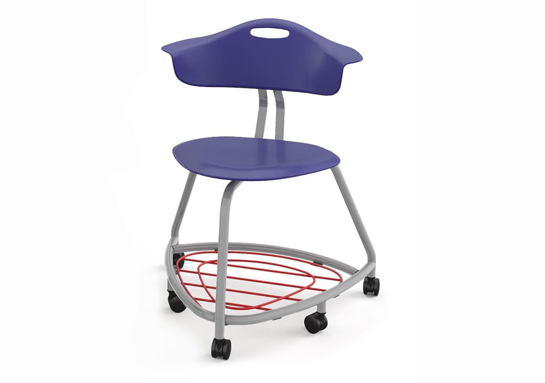 Haskell Education 360 Chair Platinum frame with Back & Bookbag Rack 18"H (TS1X1.18PL) - SchoolOutlet