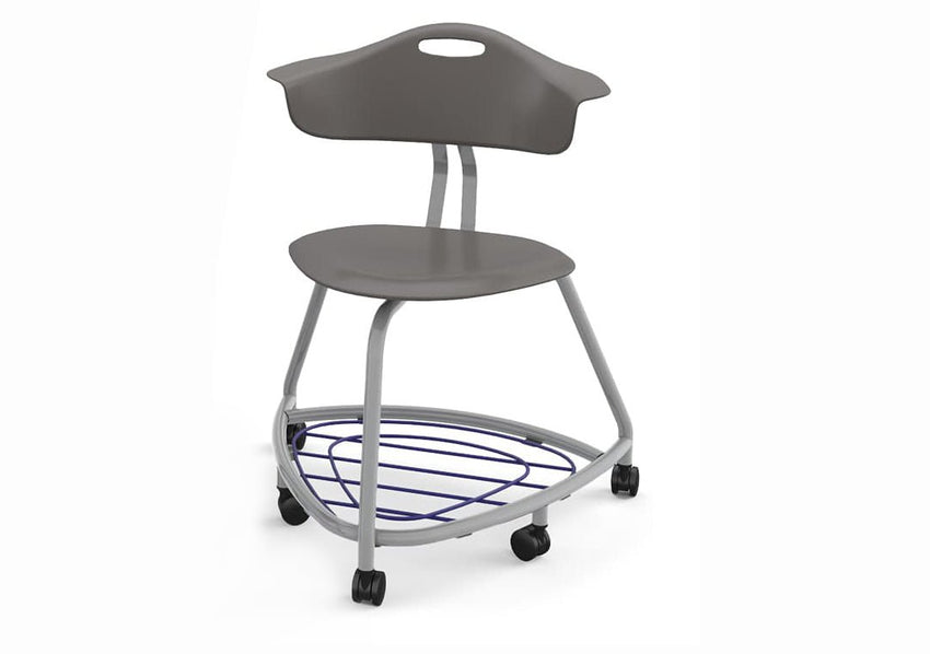 Haskell Education 360 Chair Platinum frame with Back & Bookbag Rack 18"H (TS1X1.18PL) - SchoolOutlet