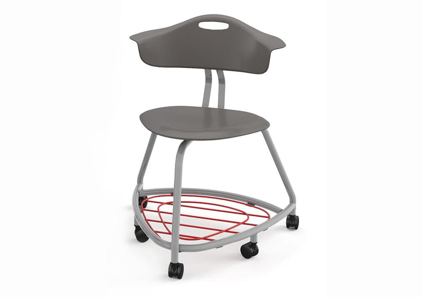 Haskell Education 360 Chair Platinum frame with Back & Bookbag Rack 18"H (TS1X1.18PL) - SchoolOutlet