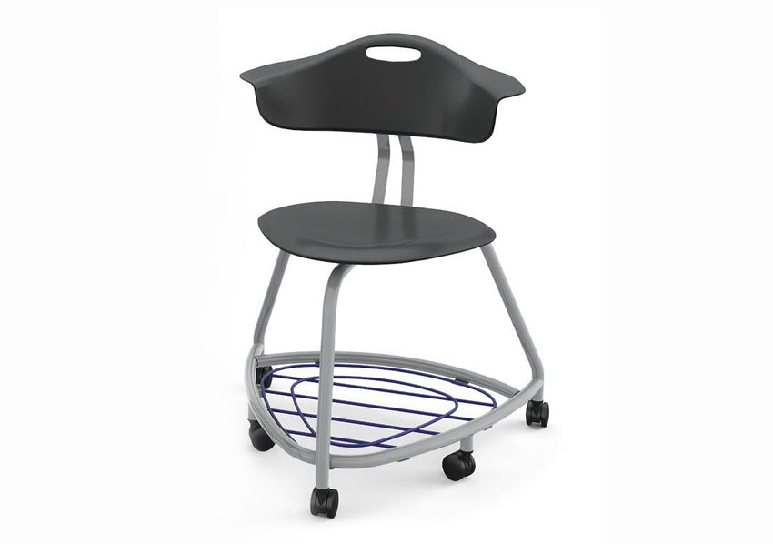 Haskell Education 360 Chair Platinum frame with Back & Bookbag Rack 18"H (TS1X1.18PL) - SchoolOutlet