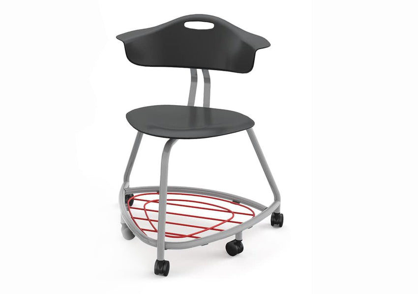 Haskell Education 360 Chair Platinum frame with Back & Bookbag Rack 18"H (TS1X1.18PL) - SchoolOutlet