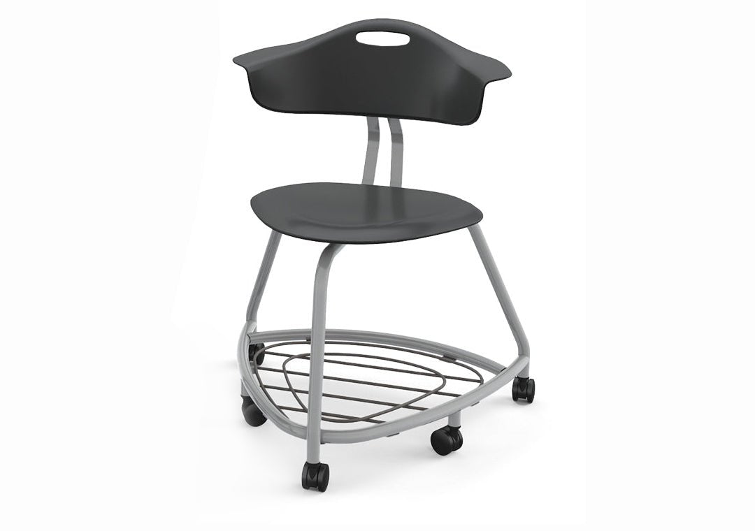 Haskell Education 360 Chair Platinum frame with Back & Bookbag Rack 18"H (TS1X1.18PL) - SchoolOutlet