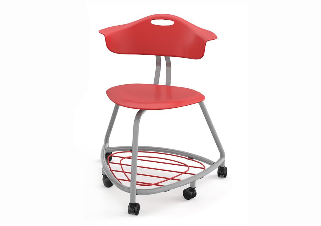 Haskell Education 360 Chair Platinum frame with Back & Bookbag Rack 18"H (TS1X1.18PL) - SchoolOutlet