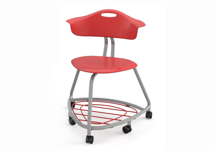 Haskell Education 360 Chair Platinum frame with Back & Bookbag Rack 18"H (TS1X1.18PL) - SchoolOutlet