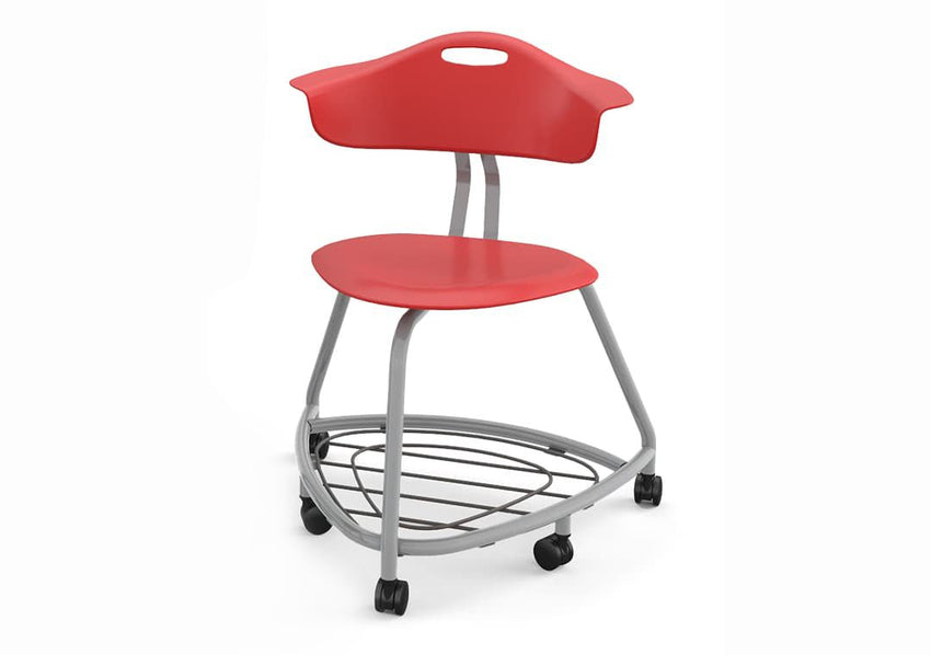 Haskell Education 360 Chair Platinum frame with Back & Bookbag Rack 18"H (TS1X1.18PL) - SchoolOutlet