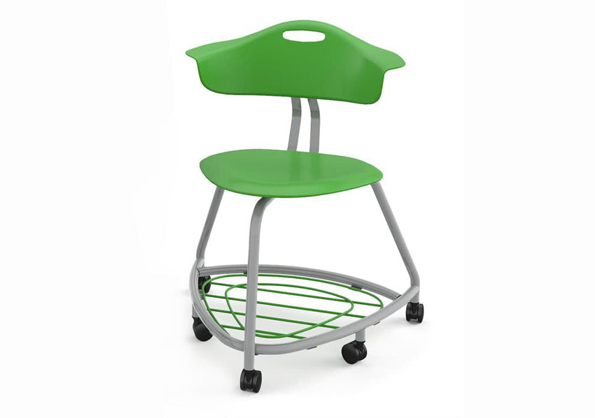 Haskell Education 360 Chair Platinum frame with Back & Bookbag Rack 18"H (TS1X1.18PL) - SchoolOutlet