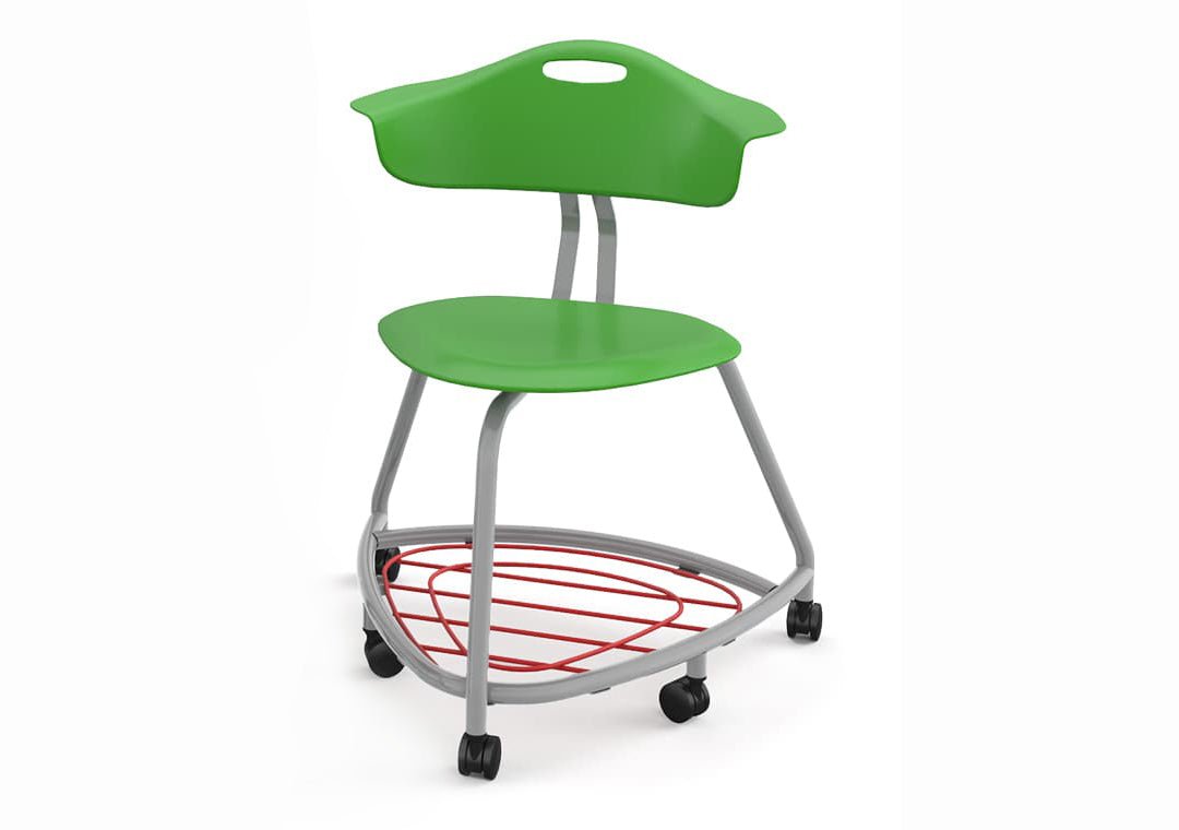 Haskell Education 360 Chair Platinum frame with Back & Bookbag Rack 18"H (TS1X1.18PL) - SchoolOutlet
