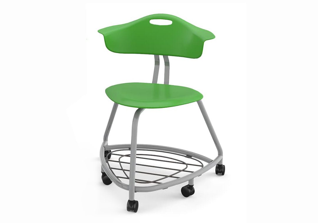 Haskell Education 360 Chair Platinum frame with Back & Bookbag Rack 18"H (TS1X1.18PL) - SchoolOutlet