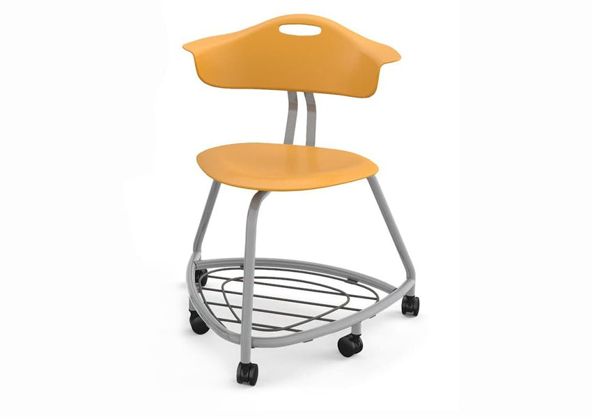 Haskell Education 360 Chair Platinum frame with Back & Bookbag Rack 18"H (TS1X1.18PL) - SchoolOutlet