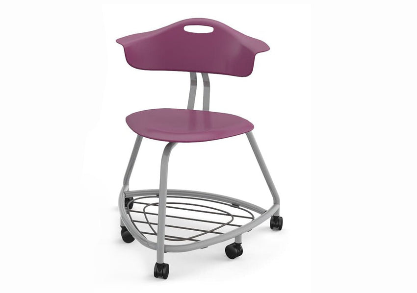Haskell Education 360 Chair Platinum frame with Back & Bookbag Rack 18"H (TS1X1.18PL) - SchoolOutlet