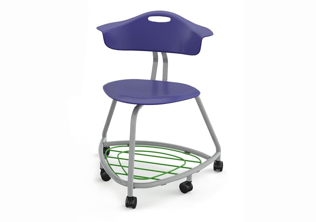 Haskell Education 360 Chair Platinum frame with Back & Bookbag Rack 18"H (TS1X1.18PL) - SchoolOutlet