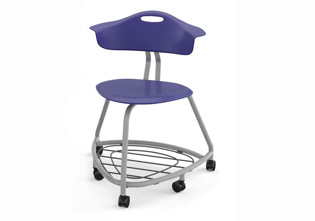 Haskell Education 360 Chair Platinum frame with Back & Bookbag Rack 18"H (TS1X1.18PL) - SchoolOutlet
