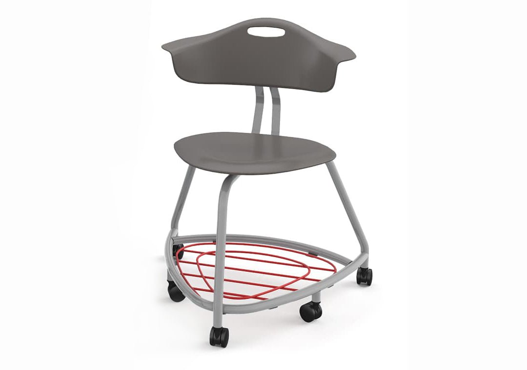 Haskell Education 360 Chair Platinum frame with Back & Bookbag Rack 18"H (TS1X1.18PL) - SchoolOutlet