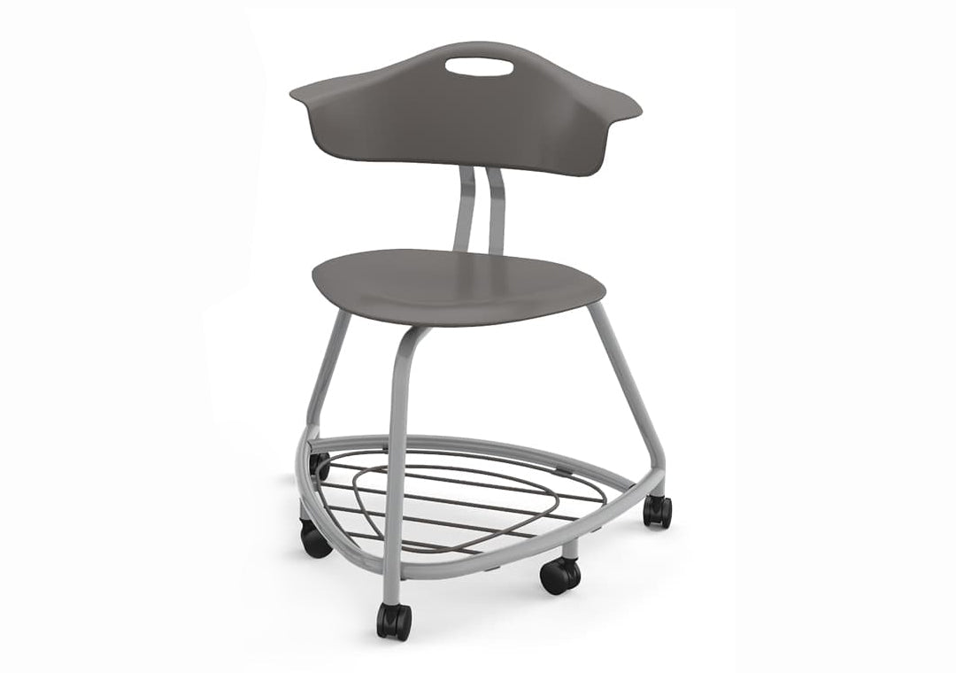 Haskell Education 360 Chair Platinum frame with Back & Bookbag Rack 18"H (TS1X1.18PL) - SchoolOutlet
