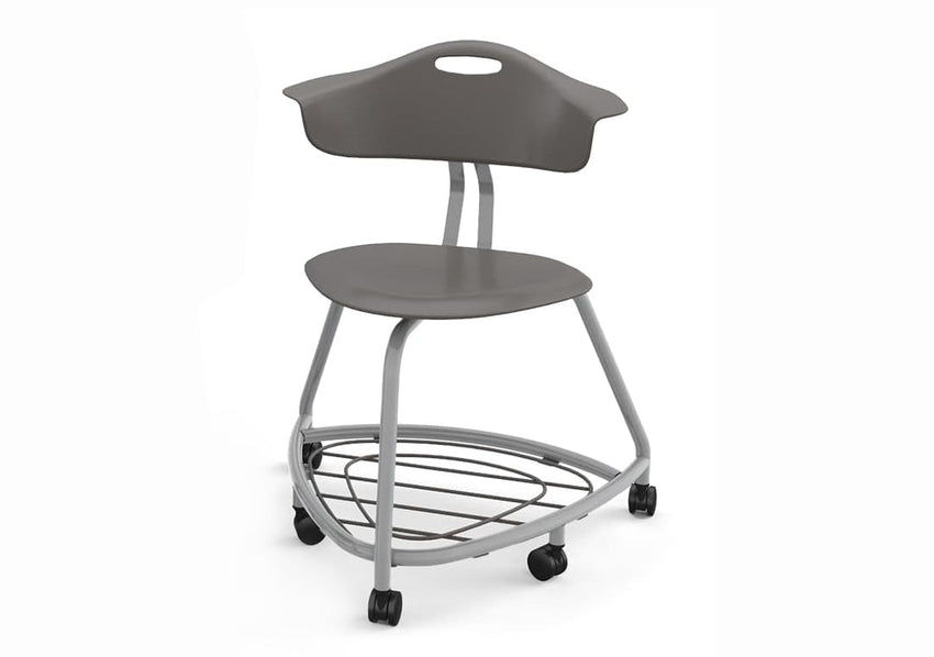 Haskell Education 360 Chair Platinum frame with Back & Bookbag Rack 18"H (TS1X1.18PL) - SchoolOutlet