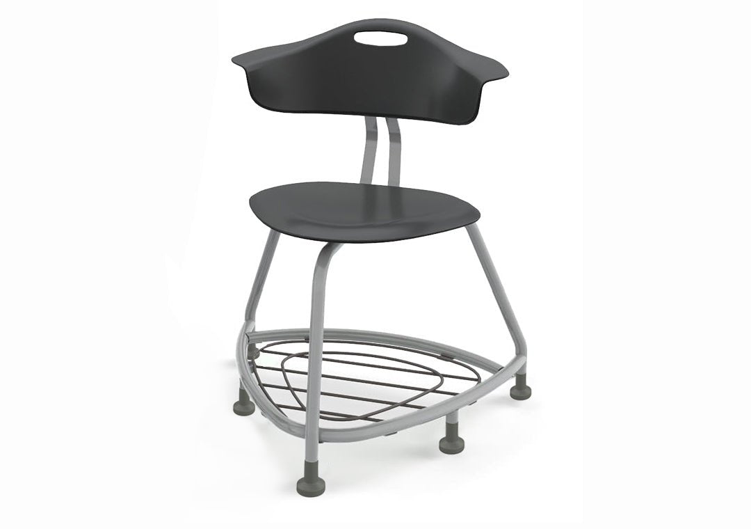 Haskell Education 360 Chair Platinum frame with Back & Bookbag Rack 18"H (TS1X1.18PL) - SchoolOutlet