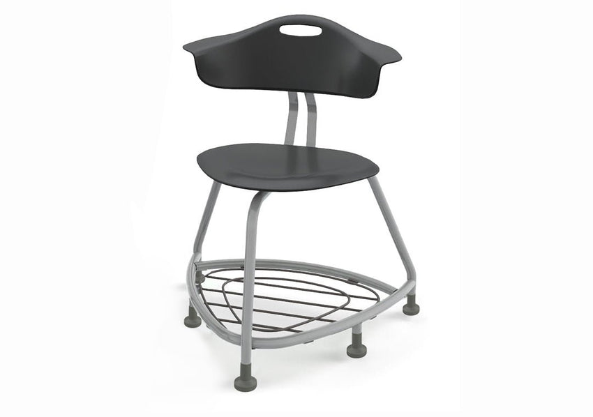 Haskell Education 360 Chair Platinum frame with Back & Bookbag Rack 18"H (TS1X1.18PL) - SchoolOutlet