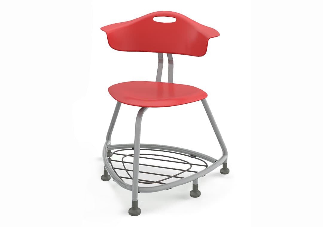 Haskell Education 360 Chair Platinum frame with Back & Bookbag Rack 18"H (TS1X1.18PL) - SchoolOutlet