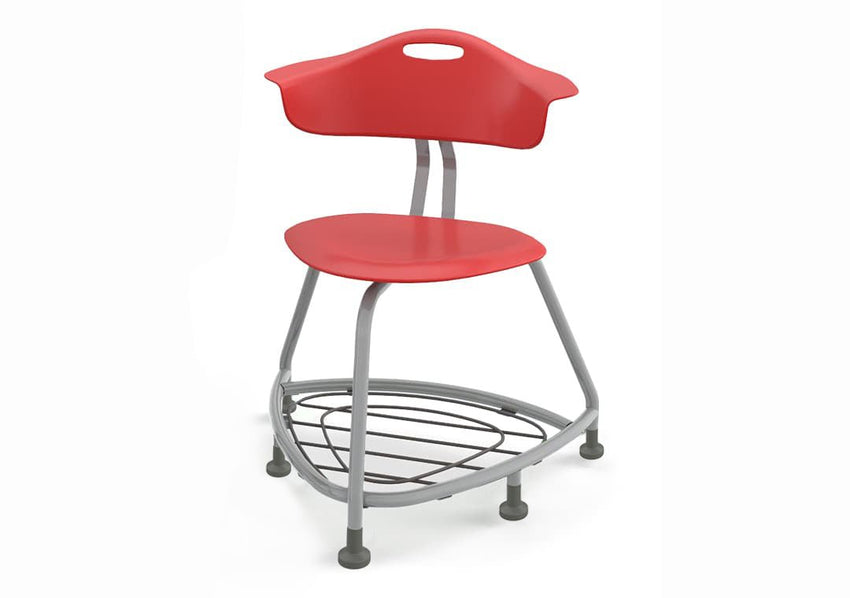 Haskell Education 360 Chair Platinum frame with Back & Bookbag Rack 18"H (TS1X1.18PL) - SchoolOutlet