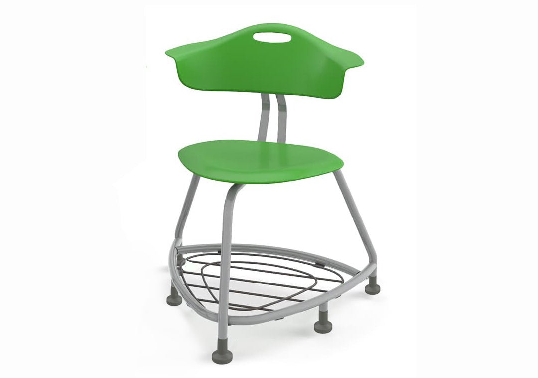 Haskell Education 360 Chair Platinum frame with Back & Bookbag Rack 18"H (TS1X1.18PL) - SchoolOutlet
