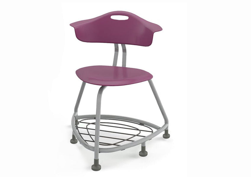 Haskell Education 360 Chair Platinum frame with Back & Bookbag Rack 18"H (TS1X1.18PL) - SchoolOutlet