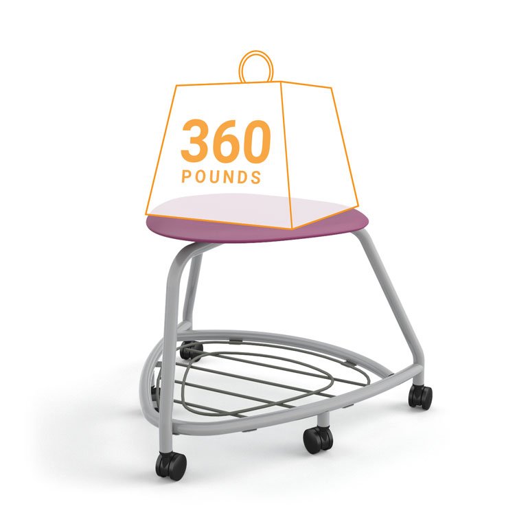 Haskell Education 360 Series Platinum frame School Chair without Back with Bookbag Rack 18"H (TS2G1X.18PL) - SchoolOutlet