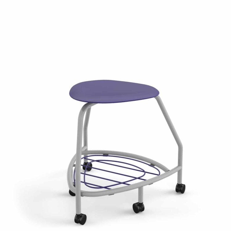 Haskell Education 360 Series Platinum frame School Chair without Back with Bookbag Rack 18"H (TS2G1X.18PL) - SchoolOutlet