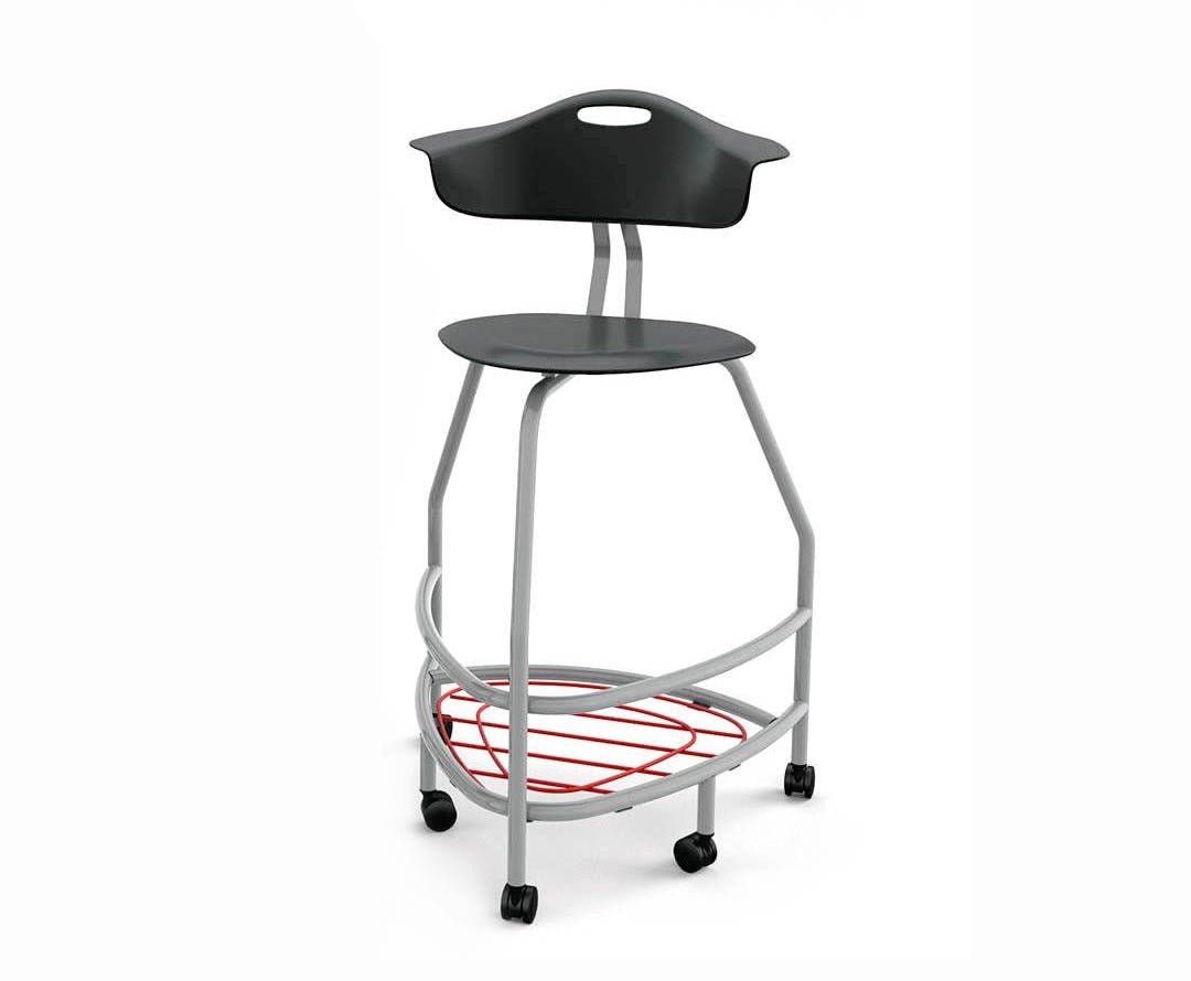 Haskell Education 360 Platinum frame Chair with Back & Bookbag Rack 30"H (TS4X1.30PL) - SchoolOutlet