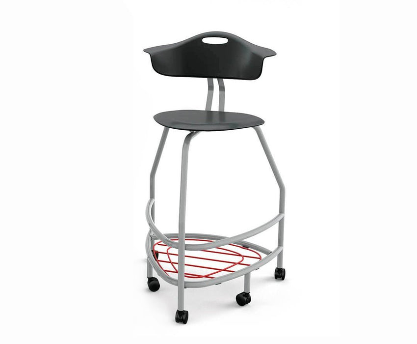 Haskell Education 360 Platinum frame Chair with Back & Bookbag Rack 30"H (TS4X1.30PL) - SchoolOutlet