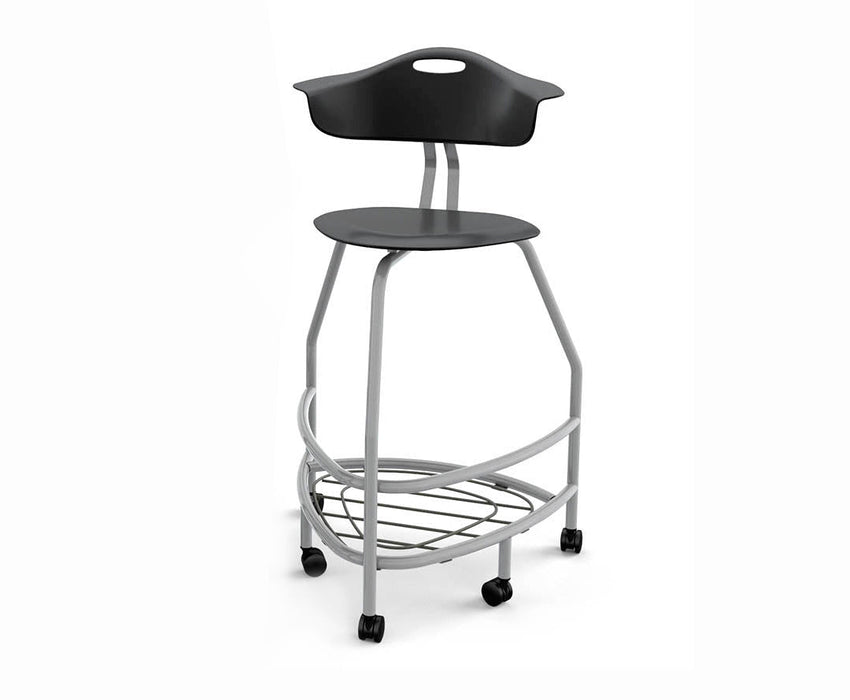 Haskell Education 360 Platinum frame Chair with Back & Bookbag Rack 30"H (TS4X1.30PL) - SchoolOutlet
