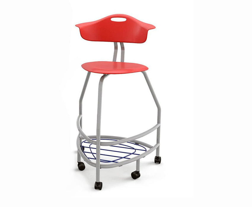 Haskell Education 360 Platinum frame Chair with Back & Bookbag Rack 30"H (TS4X1.30PL) - SchoolOutlet