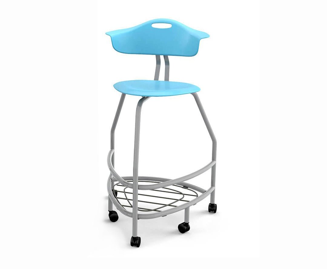 Haskell Education 360 Platinum frame Chair with Back & Bookbag Rack 30"H (TS4X1.30PL) - SchoolOutlet