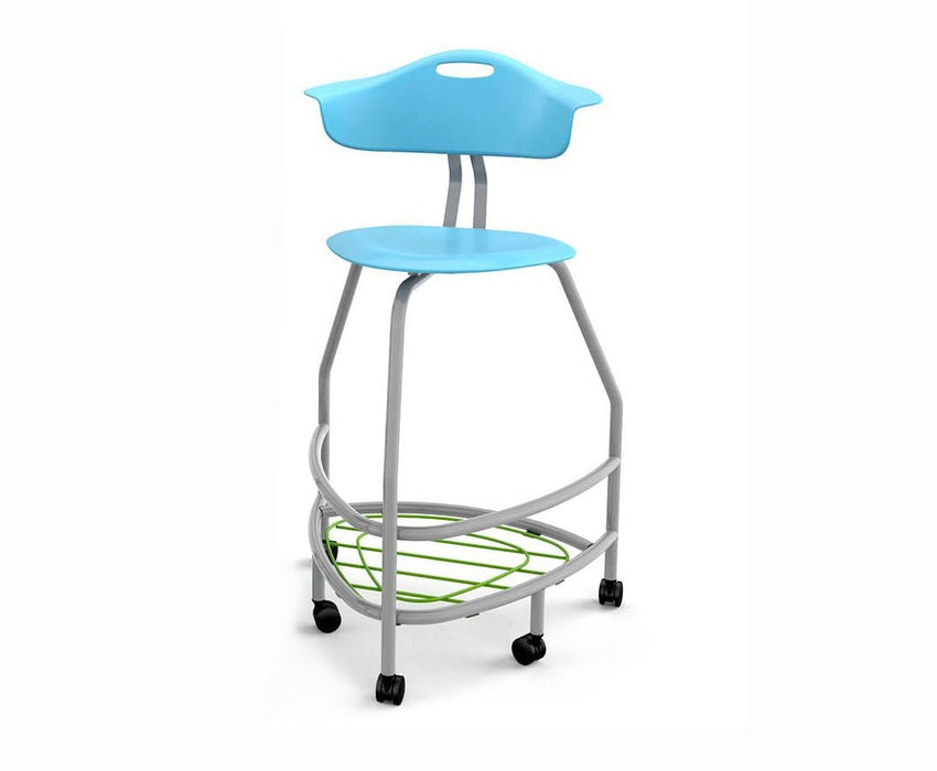 Haskell Education 360 Platinum frame Chair with Back & Bookbag Rack 30"H (TS4X1.30PL) - SchoolOutlet