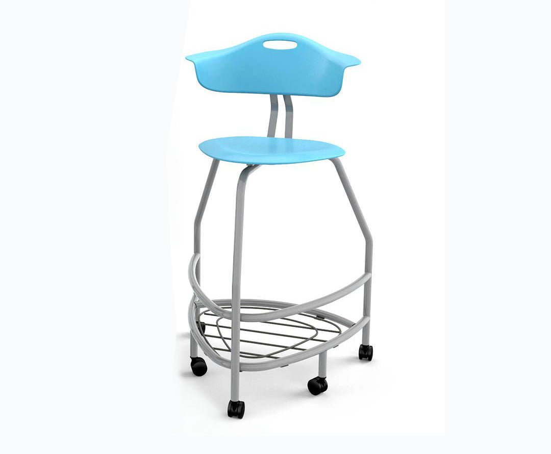 Haskell Education 360 Platinum frame Chair with Back & Bookbag Rack 30"H (TS4X1.30PL) - SchoolOutlet