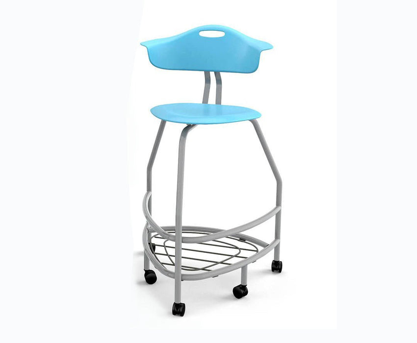 Haskell Education 360 Platinum frame Chair with Back & Bookbag Rack 30"H (TS4X1.30PL) - SchoolOutlet