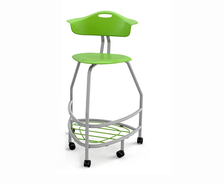 Haskell Education 360 Platinum frame Chair with Back & Bookbag Rack 30"H (TS4X1.30PL) - SchoolOutlet