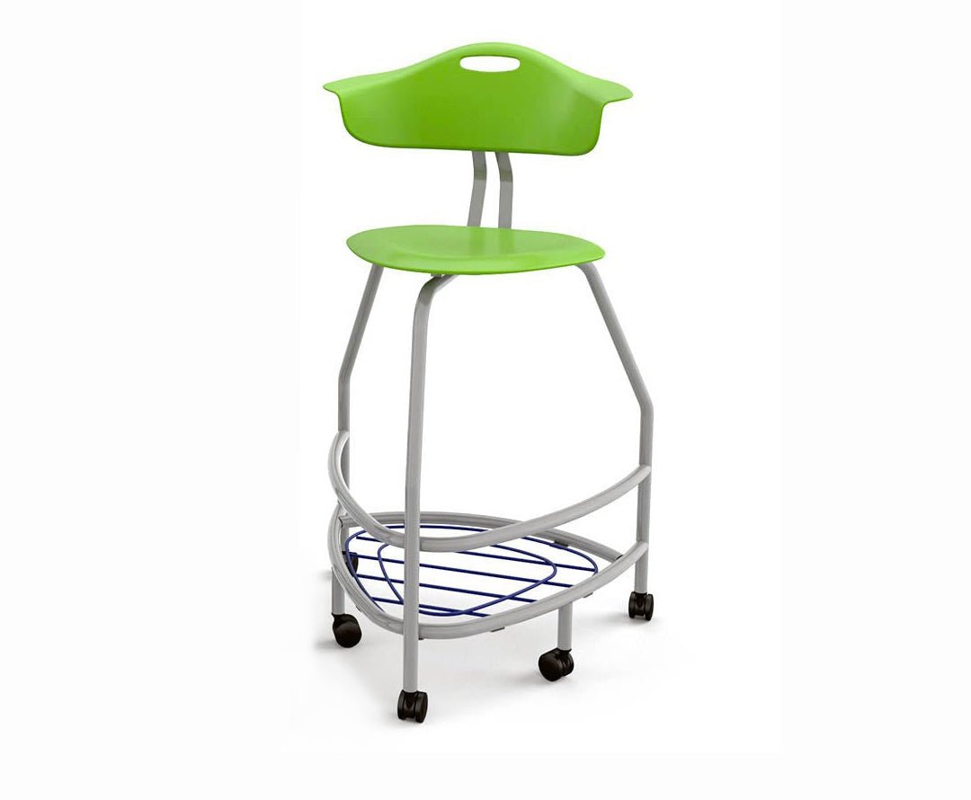 Haskell Education 360 Platinum frame Chair with Back & Bookbag Rack 30"H (TS4X1.30PL) - SchoolOutlet