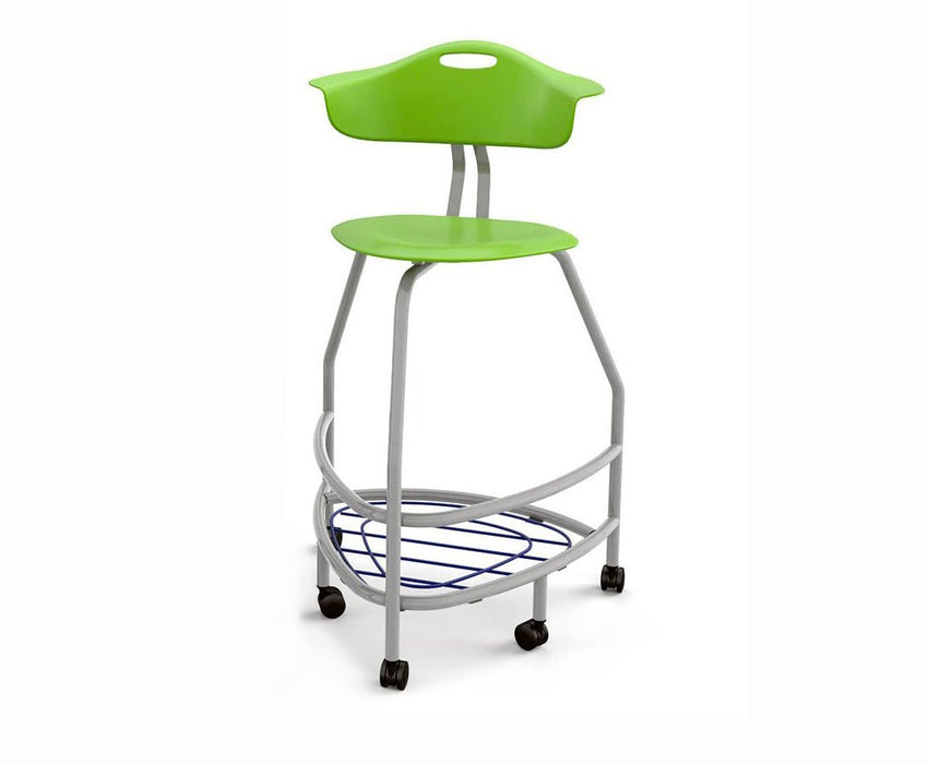 Haskell Education 360 Platinum frame Chair with Back & Bookbag Rack 30"H (TS4X1.30PL) - SchoolOutlet